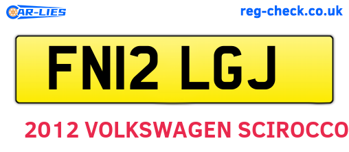 FN12LGJ are the vehicle registration plates.