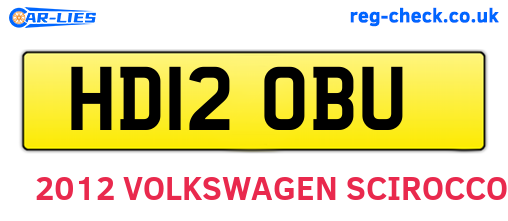 HD12OBU are the vehicle registration plates.