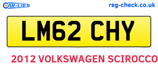 LM62CHY are the vehicle registration plates.
