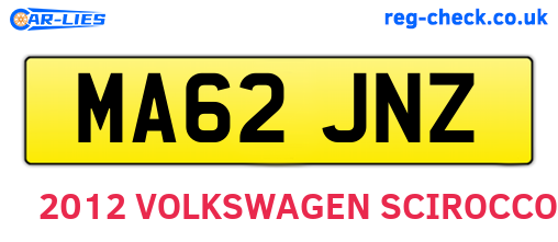 MA62JNZ are the vehicle registration plates.