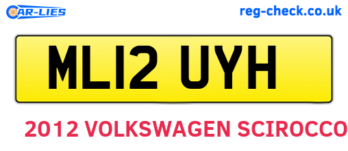 ML12UYH are the vehicle registration plates.