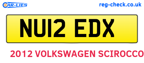 NU12EDX are the vehicle registration plates.