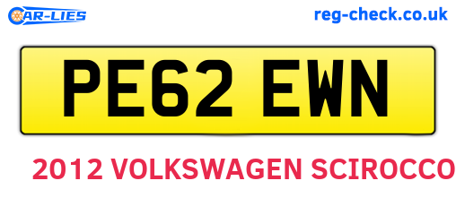 PE62EWN are the vehicle registration plates.