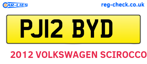 PJ12BYD are the vehicle registration plates.