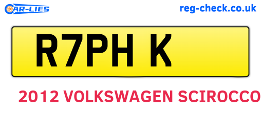 R7PHK are the vehicle registration plates.