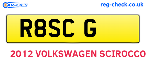 R8SCG are the vehicle registration plates.