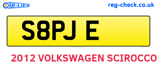 S8PJE are the vehicle registration plates.