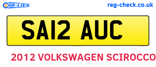 SA12AUC are the vehicle registration plates.