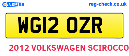 WG12OZR are the vehicle registration plates.