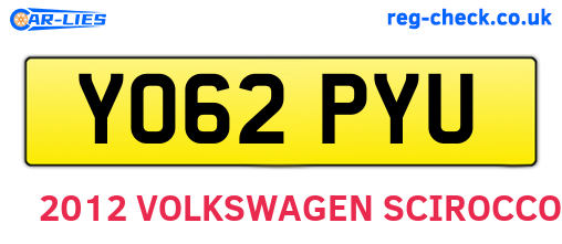 YO62PYU are the vehicle registration plates.