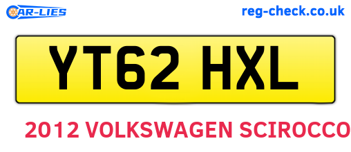 YT62HXL are the vehicle registration plates.