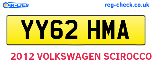 YY62HMA are the vehicle registration plates.