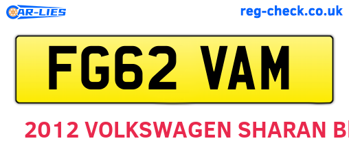 FG62VAM are the vehicle registration plates.