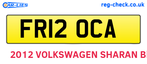 FR12OCA are the vehicle registration plates.