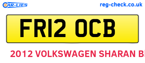 FR12OCB are the vehicle registration plates.