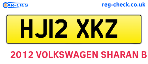 HJ12XKZ are the vehicle registration plates.