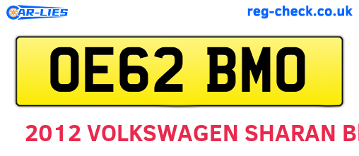 OE62BMO are the vehicle registration plates.