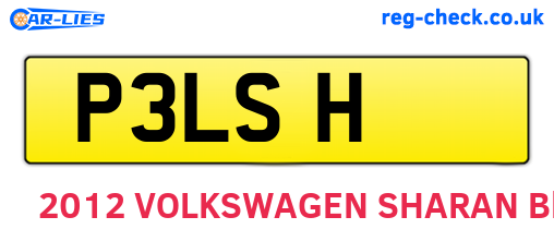 P3LSH are the vehicle registration plates.