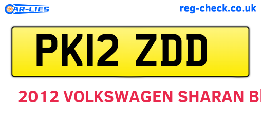 PK12ZDD are the vehicle registration plates.