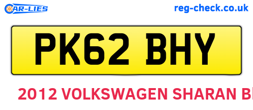 PK62BHY are the vehicle registration plates.
