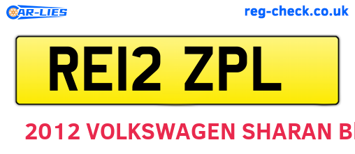 RE12ZPL are the vehicle registration plates.
