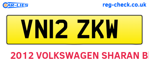 VN12ZKW are the vehicle registration plates.