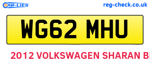 WG62MHU are the vehicle registration plates.