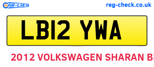 LB12YWA are the vehicle registration plates.