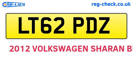 LT62PDZ are the vehicle registration plates.