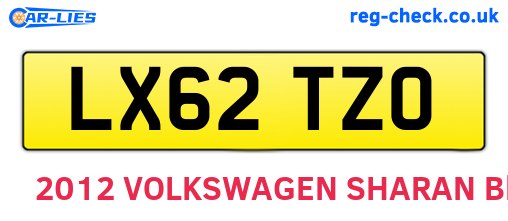 LX62TZO are the vehicle registration plates.