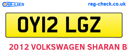 OY12LGZ are the vehicle registration plates.