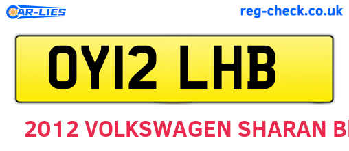 OY12LHB are the vehicle registration plates.