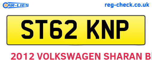 ST62KNP are the vehicle registration plates.