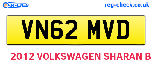 VN62MVD are the vehicle registration plates.