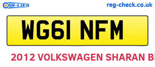 WG61NFM are the vehicle registration plates.