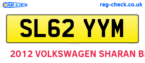 SL62YYM are the vehicle registration plates.