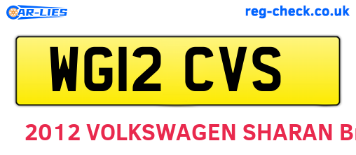 WG12CVS are the vehicle registration plates.