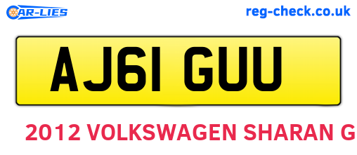 AJ61GUU are the vehicle registration plates.