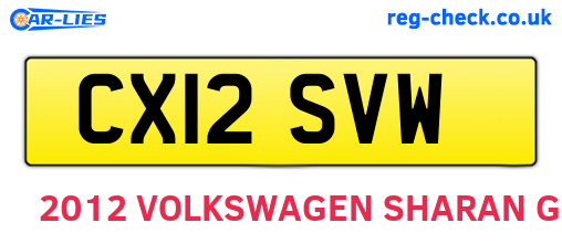 CX12SVW are the vehicle registration plates.