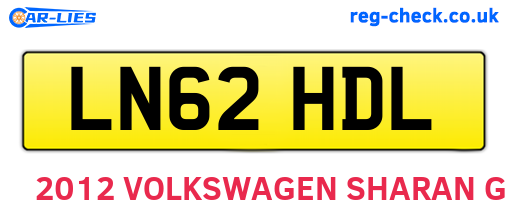 LN62HDL are the vehicle registration plates.