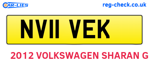 NV11VEK are the vehicle registration plates.