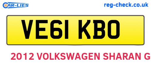 VE61KBO are the vehicle registration plates.