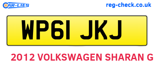 WP61JKJ are the vehicle registration plates.