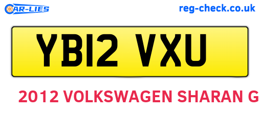 YB12VXU are the vehicle registration plates.