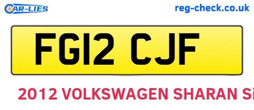 FG12CJF are the vehicle registration plates.