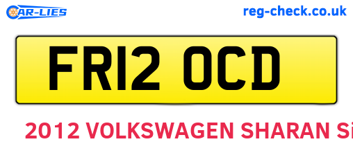 FR12OCD are the vehicle registration plates.