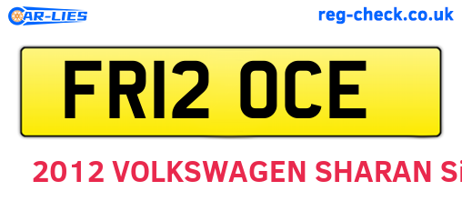 FR12OCE are the vehicle registration plates.