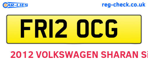 FR12OCG are the vehicle registration plates.