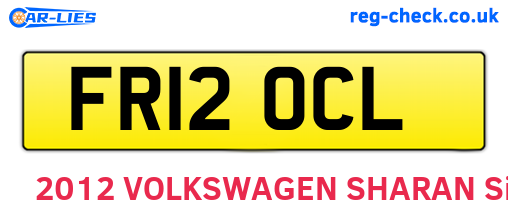 FR12OCL are the vehicle registration plates.