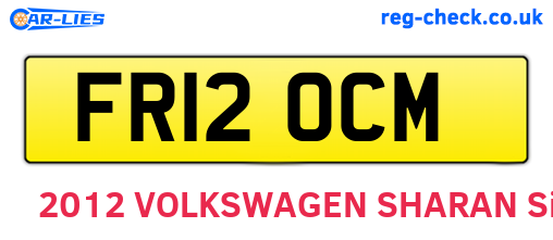 FR12OCM are the vehicle registration plates.